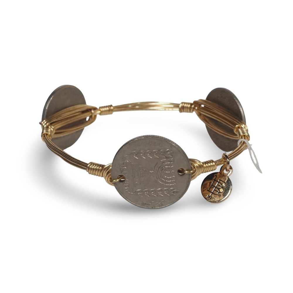 Bourbon And Bowties Coin Token Wire Wrap Bracelet Bangle Women Gold Silver Metal